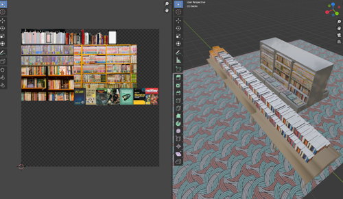 BOOK STORE SHELVES (LOW-POLY)  preview image